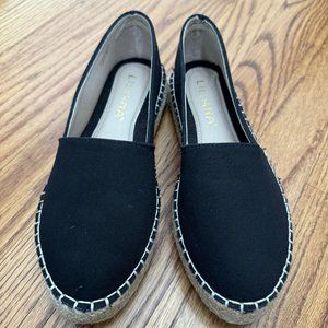Women's Liliana slip on black platform espadrilles